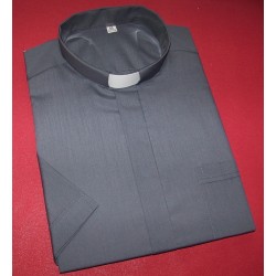 Koszula kapłańska krótki rękaw szara