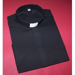 Koszula kapłańska krótki rękaw czarna
