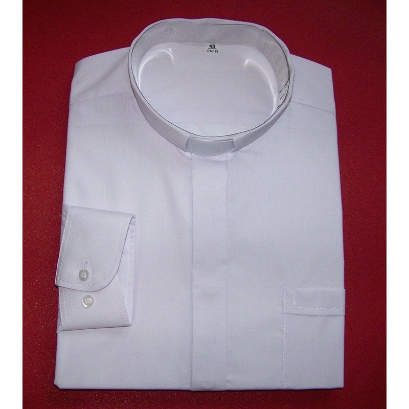 Koszula kapłańska długi rękaw biała