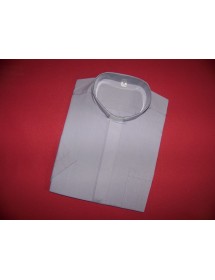 Koszula kapłańska krótki rękaw jasnoszara