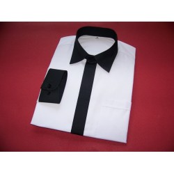 Koszula klasyczna "KOLOROWA"  czarna długi rękaw