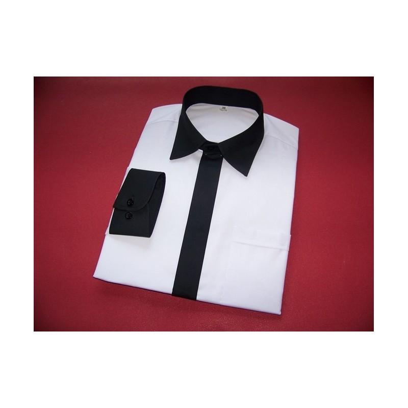 Koszula klasyczna "KOLOROWA"  czarna długi rękaw