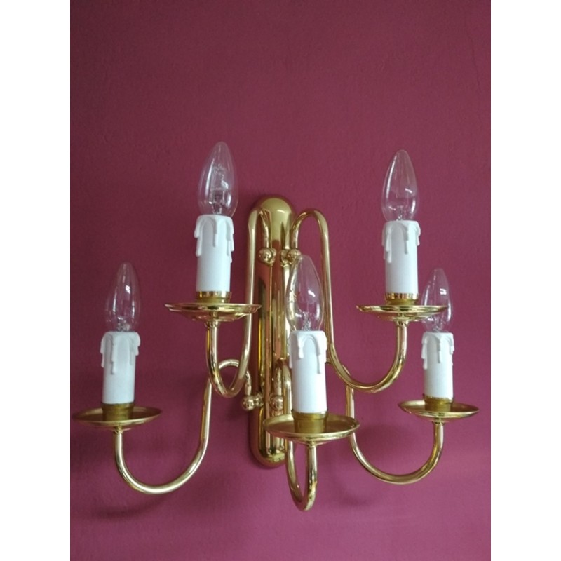 Kinkiet mosiężny 5 płomienny