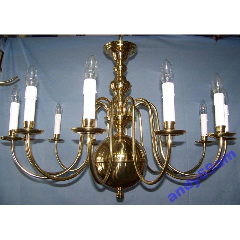 Żyrandol 14 płomienny z kulą