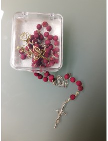 Różaniec pachnący bordowy z pudełkiem