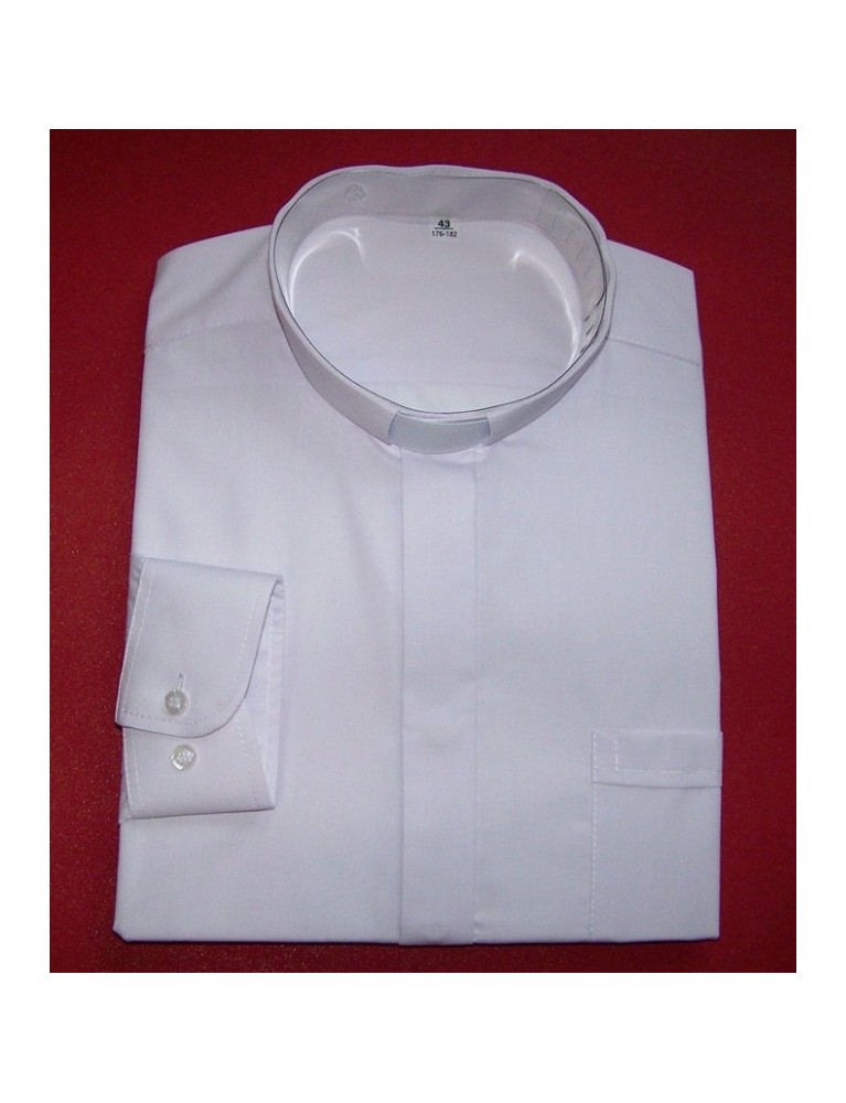 Koszula kapłańska  biała z długim rękawem